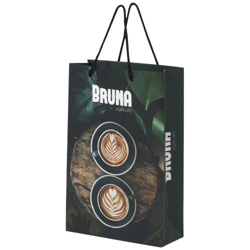 Grand sac en papier personnalisable 24x36x9 cm Blanc / Noir